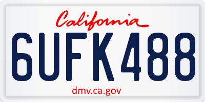 CA license plate 6UFK488