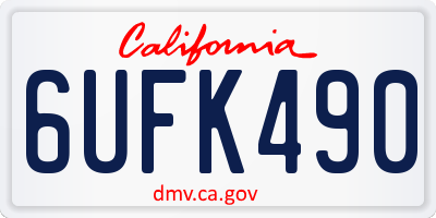 CA license plate 6UFK490