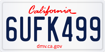 CA license plate 6UFK499