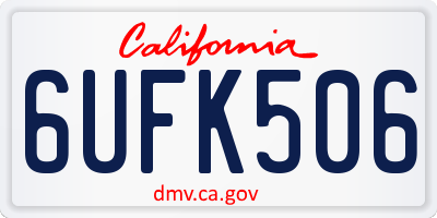 CA license plate 6UFK506