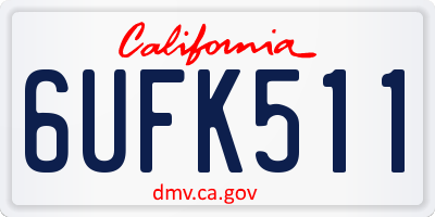 CA license plate 6UFK511