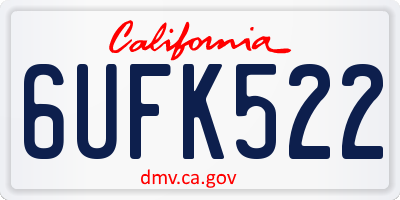 CA license plate 6UFK522
