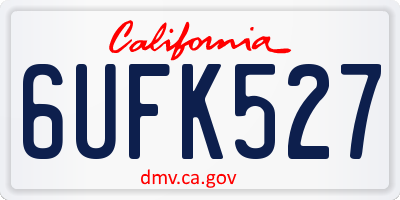 CA license plate 6UFK527