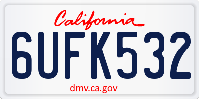 CA license plate 6UFK532