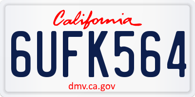 CA license plate 6UFK564