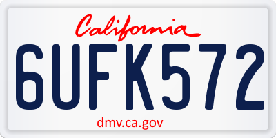CA license plate 6UFK572