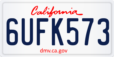 CA license plate 6UFK573