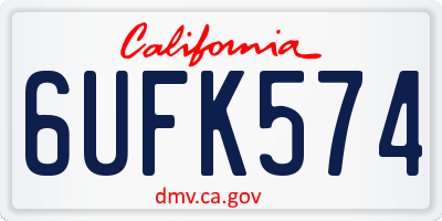 CA license plate 6UFK574