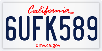 CA license plate 6UFK589