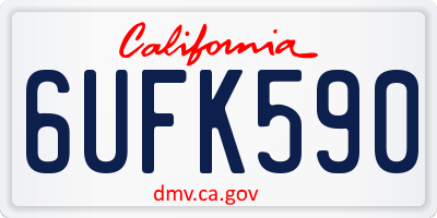 CA license plate 6UFK590