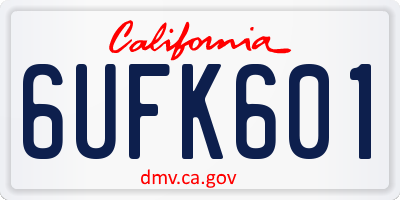 CA license plate 6UFK601