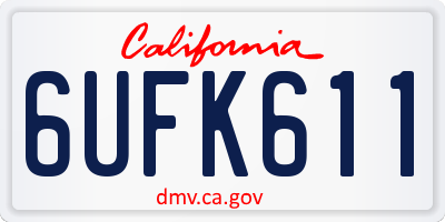 CA license plate 6UFK611