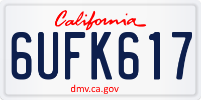 CA license plate 6UFK617