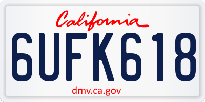 CA license plate 6UFK618
