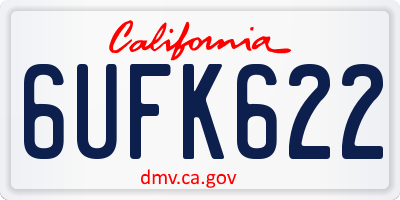 CA license plate 6UFK622