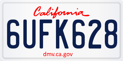 CA license plate 6UFK628