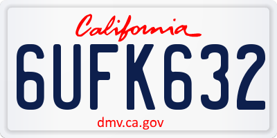 CA license plate 6UFK632