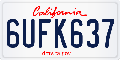CA license plate 6UFK637