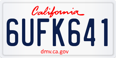 CA license plate 6UFK641