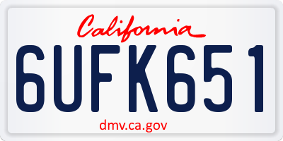 CA license plate 6UFK651