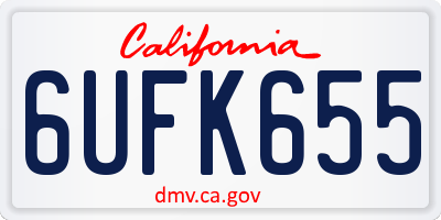 CA license plate 6UFK655