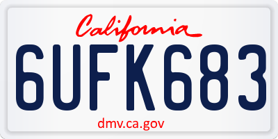 CA license plate 6UFK683