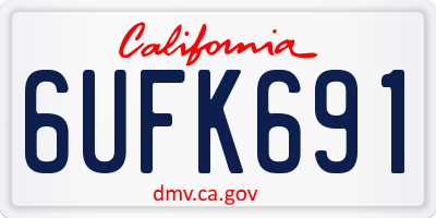 CA license plate 6UFK691