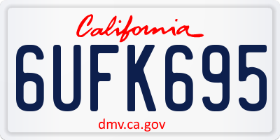 CA license plate 6UFK695