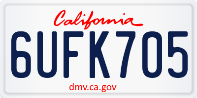 CA license plate 6UFK705