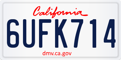 CA license plate 6UFK714