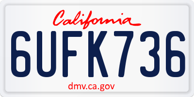 CA license plate 6UFK736