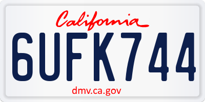 CA license plate 6UFK744