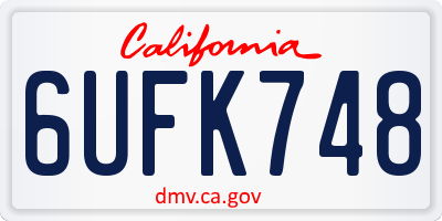 CA license plate 6UFK748