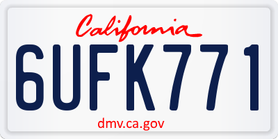 CA license plate 6UFK771