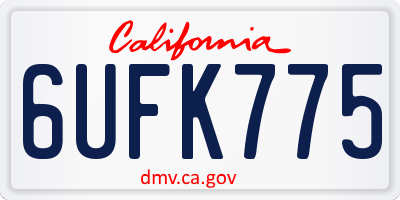 CA license plate 6UFK775