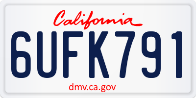 CA license plate 6UFK791