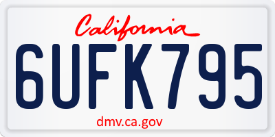 CA license plate 6UFK795