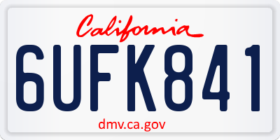 CA license plate 6UFK841