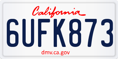 CA license plate 6UFK873