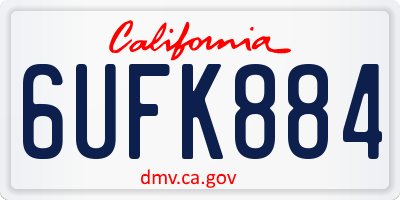 CA license plate 6UFK884