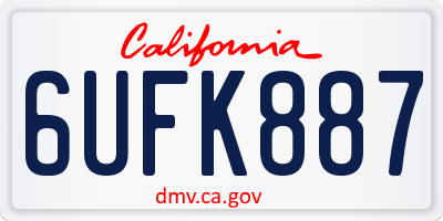 CA license plate 6UFK887