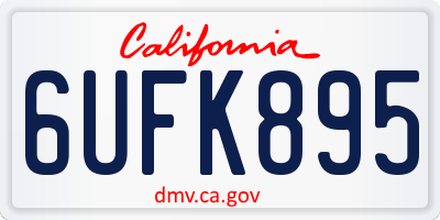 CA license plate 6UFK895