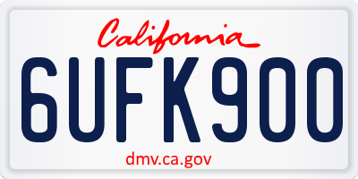 CA license plate 6UFK900