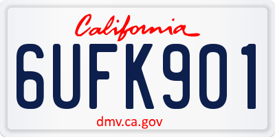 CA license plate 6UFK901