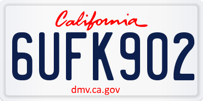 CA license plate 6UFK902