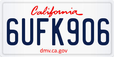 CA license plate 6UFK906