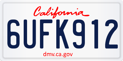 CA license plate 6UFK912