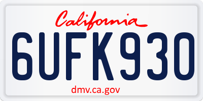 CA license plate 6UFK930