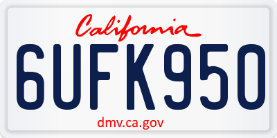 CA license plate 6UFK950
