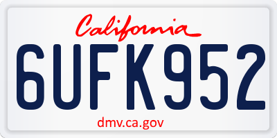 CA license plate 6UFK952